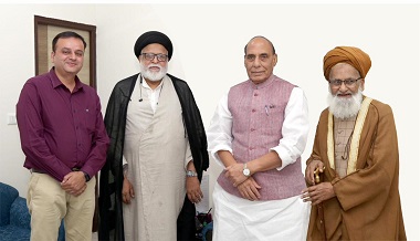 शिया सुन्नी धर्मगुरुओं ने राजनाथ सिंह से की मुलाकात
